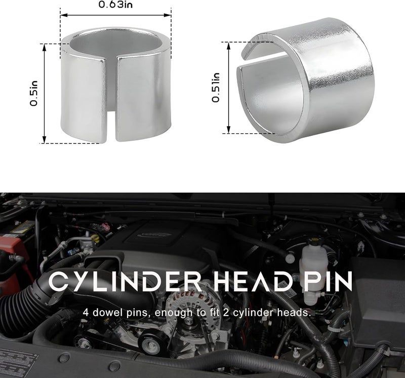 ZNDAW 4 PCS Cylinder Head Dowel Alignment Pin, Automotive Cylinder Head Install Alignment Pins, Split Roll Pins Assembly Location Dowels for Gen 3 4 5 LS/LT Series Engines - Image 2